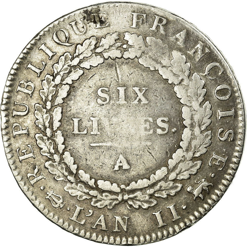 Coin, France, Écu de 6 livres françoise, 6 Livres, 1793, Paris, VF(30-35)
