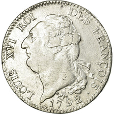Moeda, França, Louis XVI, Écu de 6 livres françois, ECU, 6 Livres, 1792