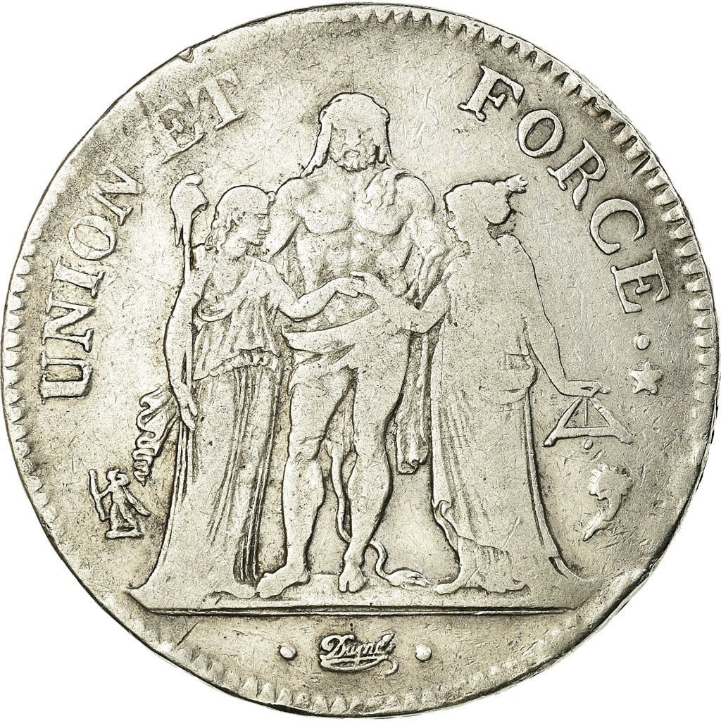 Coin, France, Union et Force, 5 Francs, AN 4, Paris, VF(30-35), Silver