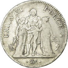Coin, France, Union et Force, 5 Francs, AN 4, Paris, VF(30-35), Silver