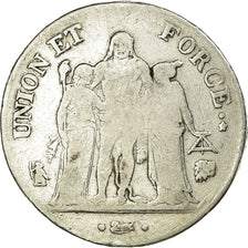 Coin, France, Union et Force, 5 Francs, AN 8, Bayonne, F(12-15), Silver