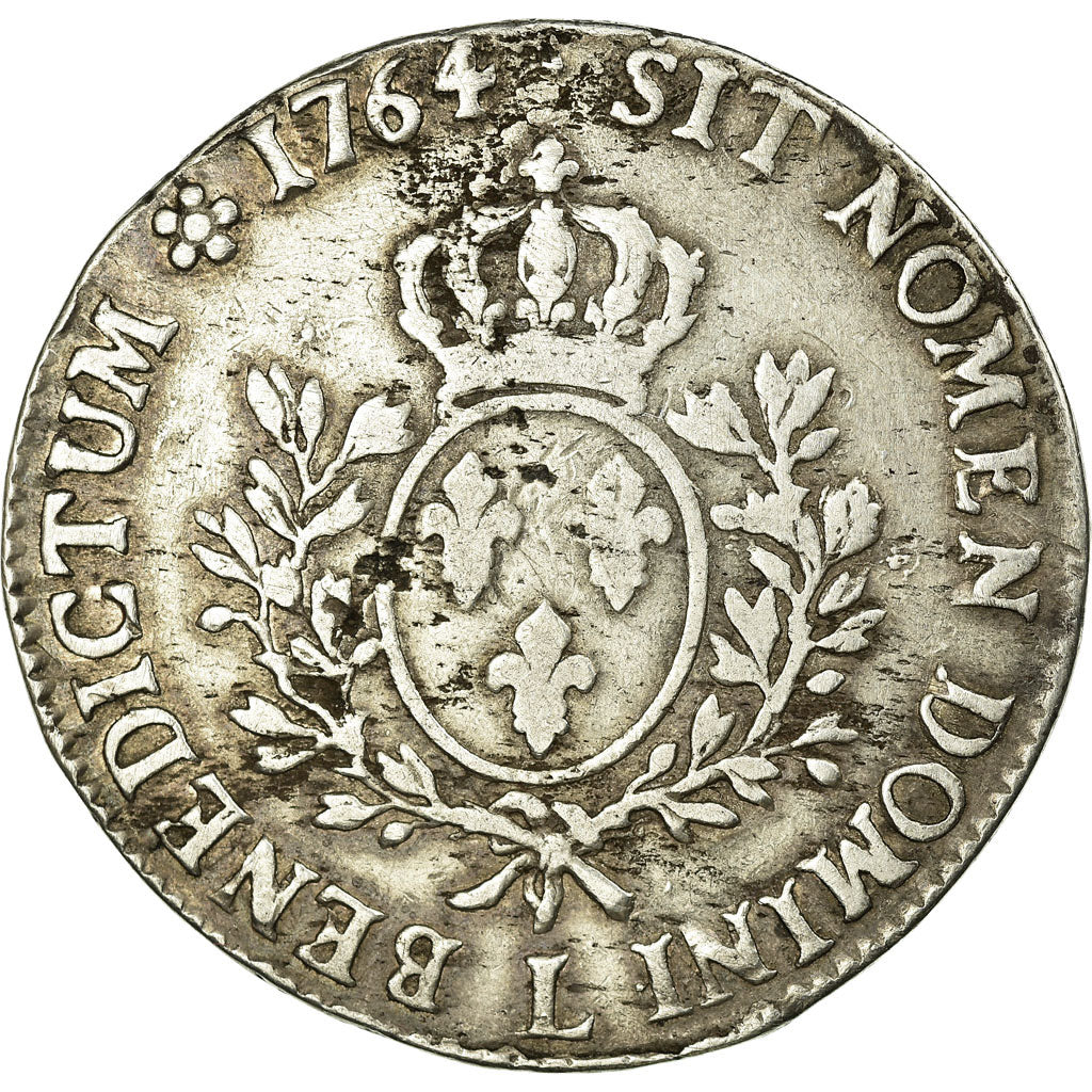 Moneta, Francia, Louis XV, Écu au bandeau, Ecu, 1764, Bayonne, MB+, Argento