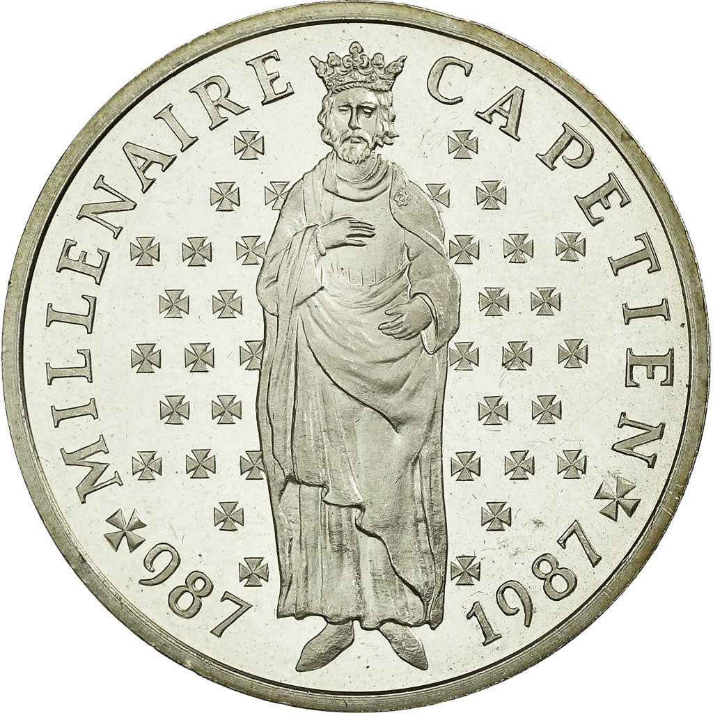 Moneta, Francia, Hugues Capet, 10 Francs, 1987, Paris, SPL, Argento, KM:961a