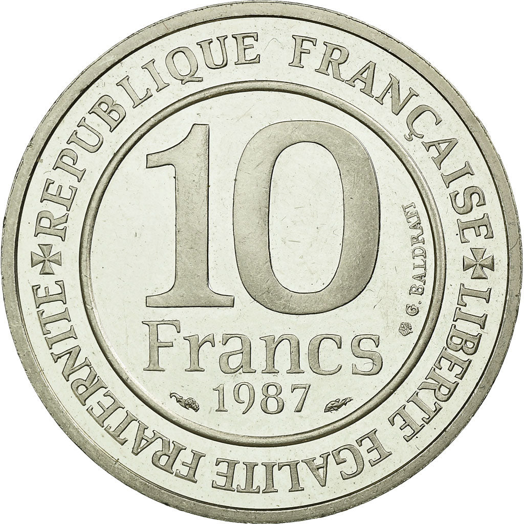 Moneta, Francia, Hugues Capet, 10 Francs, 1987, Paris, SPL, Argento, KM:961a
