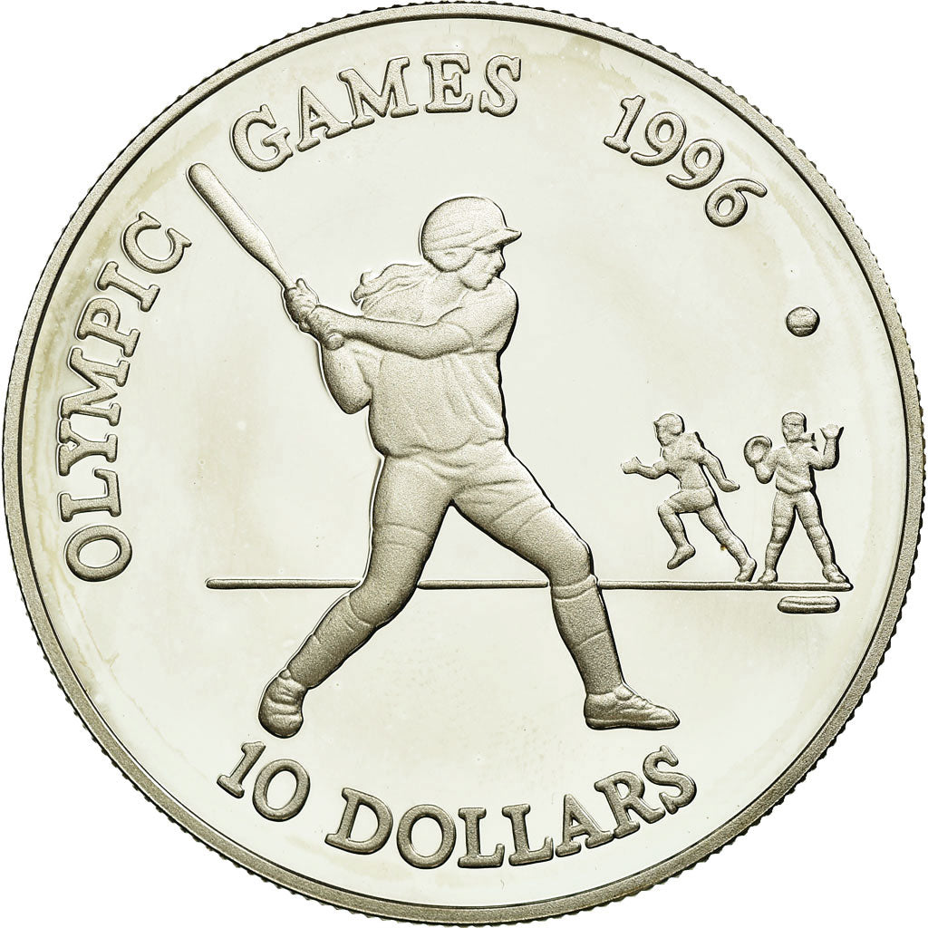 Moneta, Belize, Olympics, 10 Dollars, 1996, FDC, Argento, KM:127