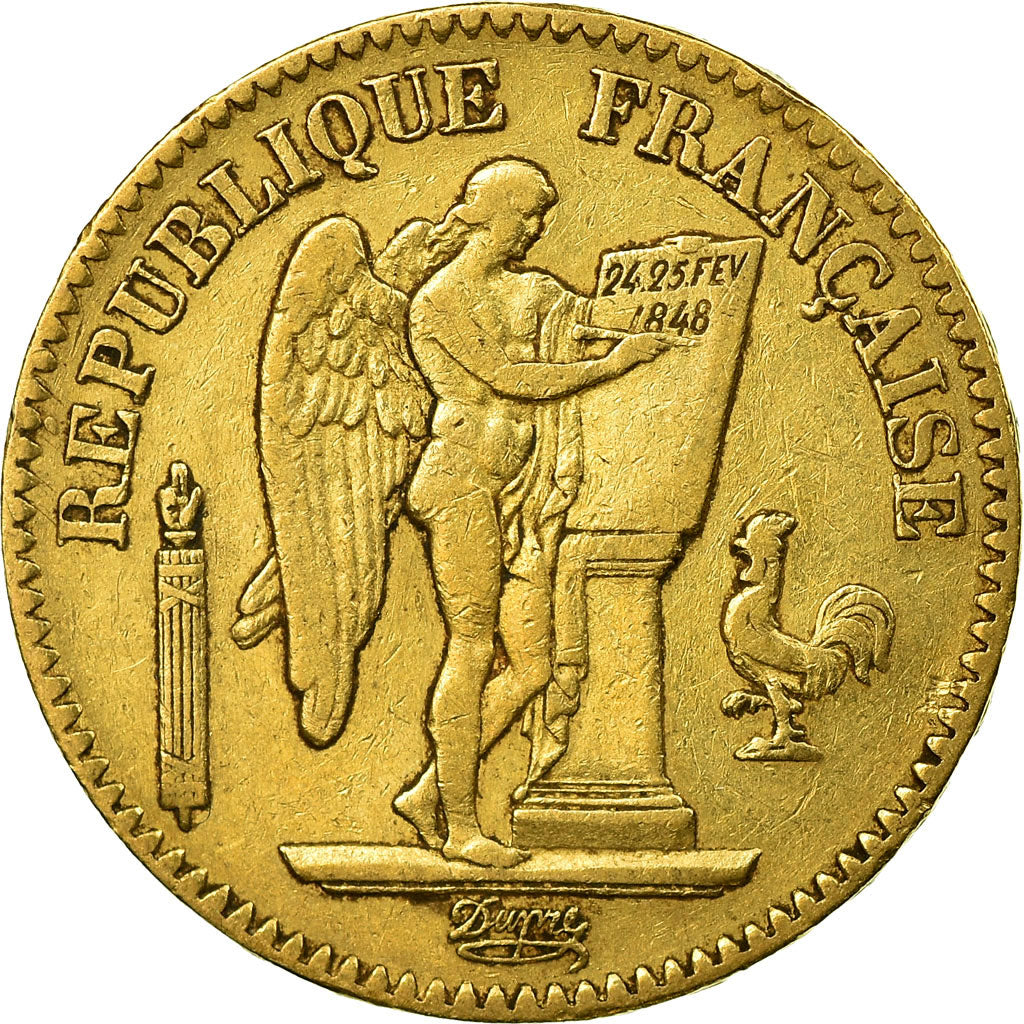 Moneta, Francia, Génie, 20 Francs, 1848, Paris, BB, Oro, KM:757, Gadoury:1032