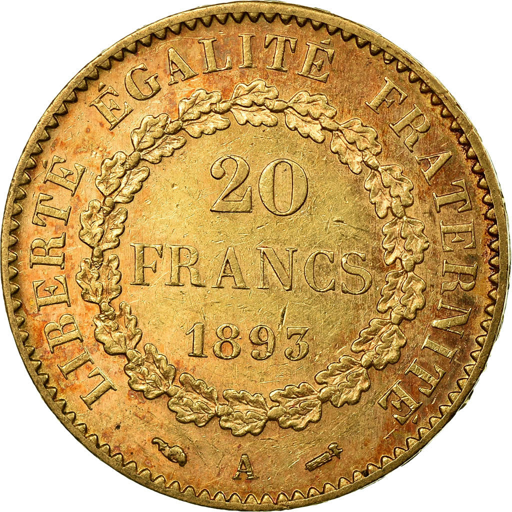 Monnaie, France, Génie, 20 Francs, 1893, Paris, SUP, Or, KM:825, Gadoury:1063