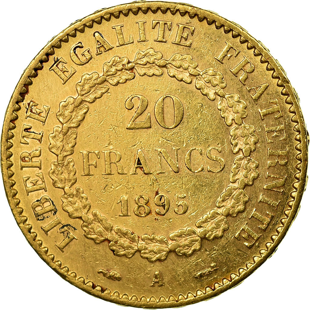 Moneda, Francia, Génie, 20 Francs, 1895, Paris, MBC+, Oro, KM:825, Gadoury:1063