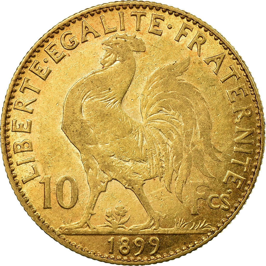 Moeda, França, Marianne, 10 Francs, 1899, Paris, VF(30-35), Dourado, KM:846