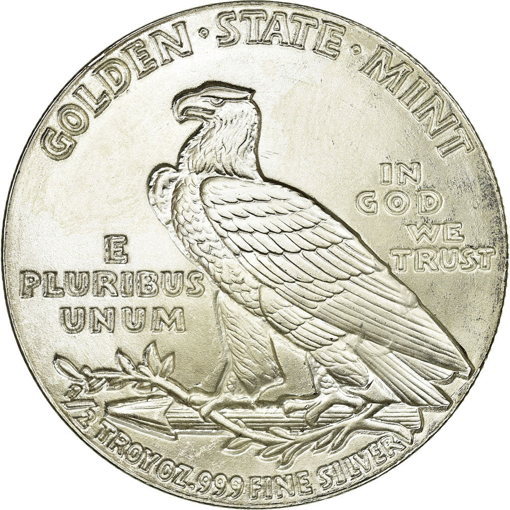 Coin, United States, Indian Head, 1/2 Oz, U.S. Mint, MS(65-70), Silver