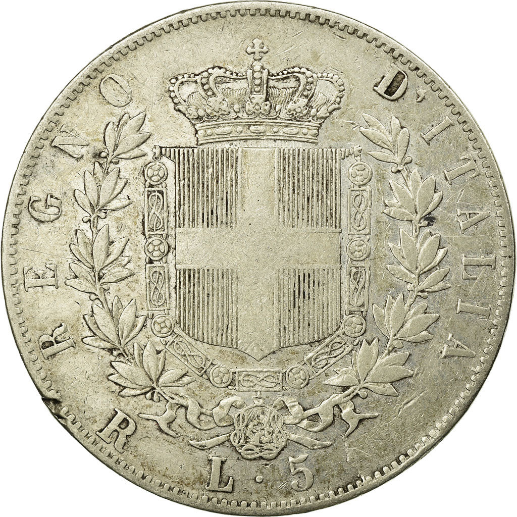 Coin, Italy, Vittorio Emanuele II, 5 Lire, 1878, Rome, VF(30-35), Silver, KM:8.4