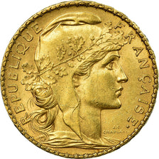 Moneda, Francia, Marianne, 20 Francs, 1900, Paris, MBC+, Oro, KM:847