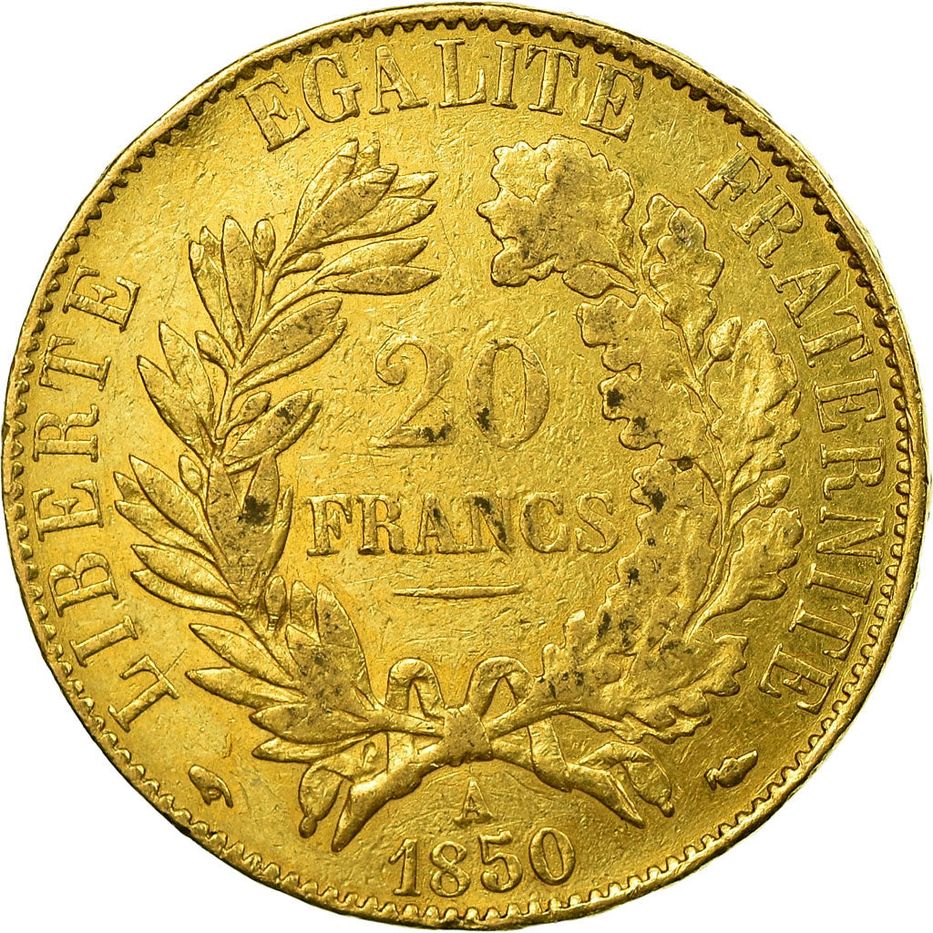 Coin, France, Cérès, 20 Francs, 1850, Paris, EF(40-45), Gold, KM:762