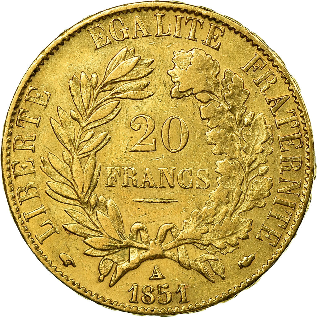 Coin, France, Cérès, 20 Francs, 1851, Paris, EF(40-45), Gold, KM:762