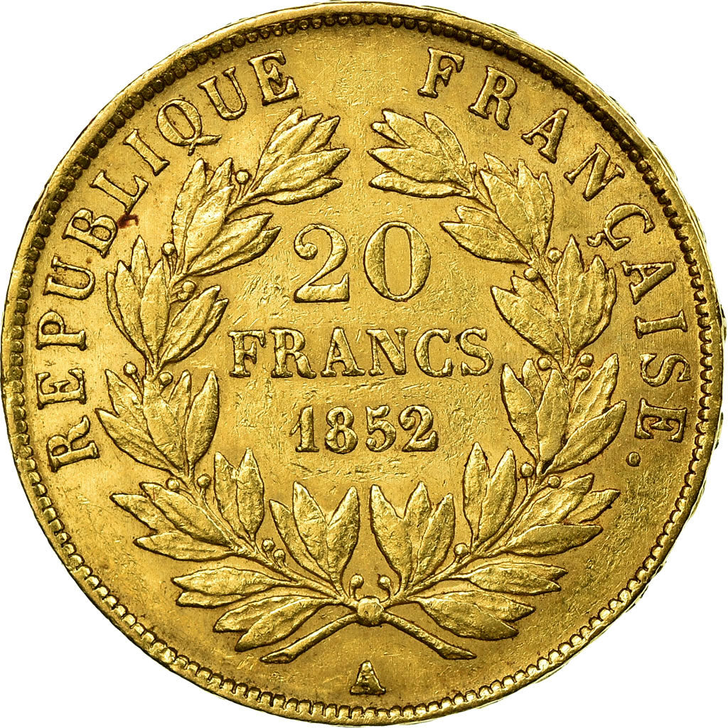 Coin, France, Napoleon III, 20 Francs, 1852, Paris, EF(40-45), Gold