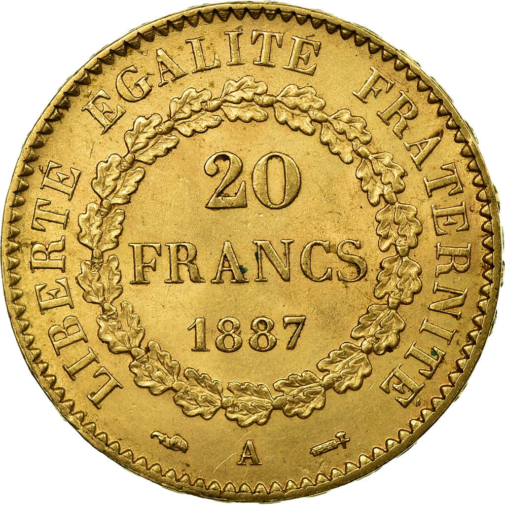 Moneda, Francia, Génie, 20 Francs, 1887, Paris, EBC, Oro, KM:825, Gadoury:1063