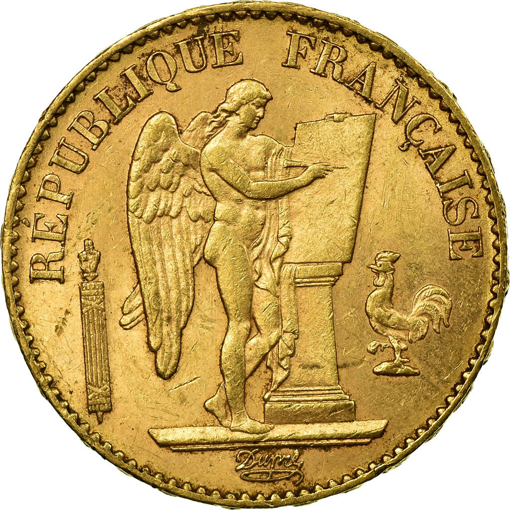 Moneta, Francia, Génie, 20 Francs, 1887, Paris, BB+, Oro, KM:825, Gadoury:1063