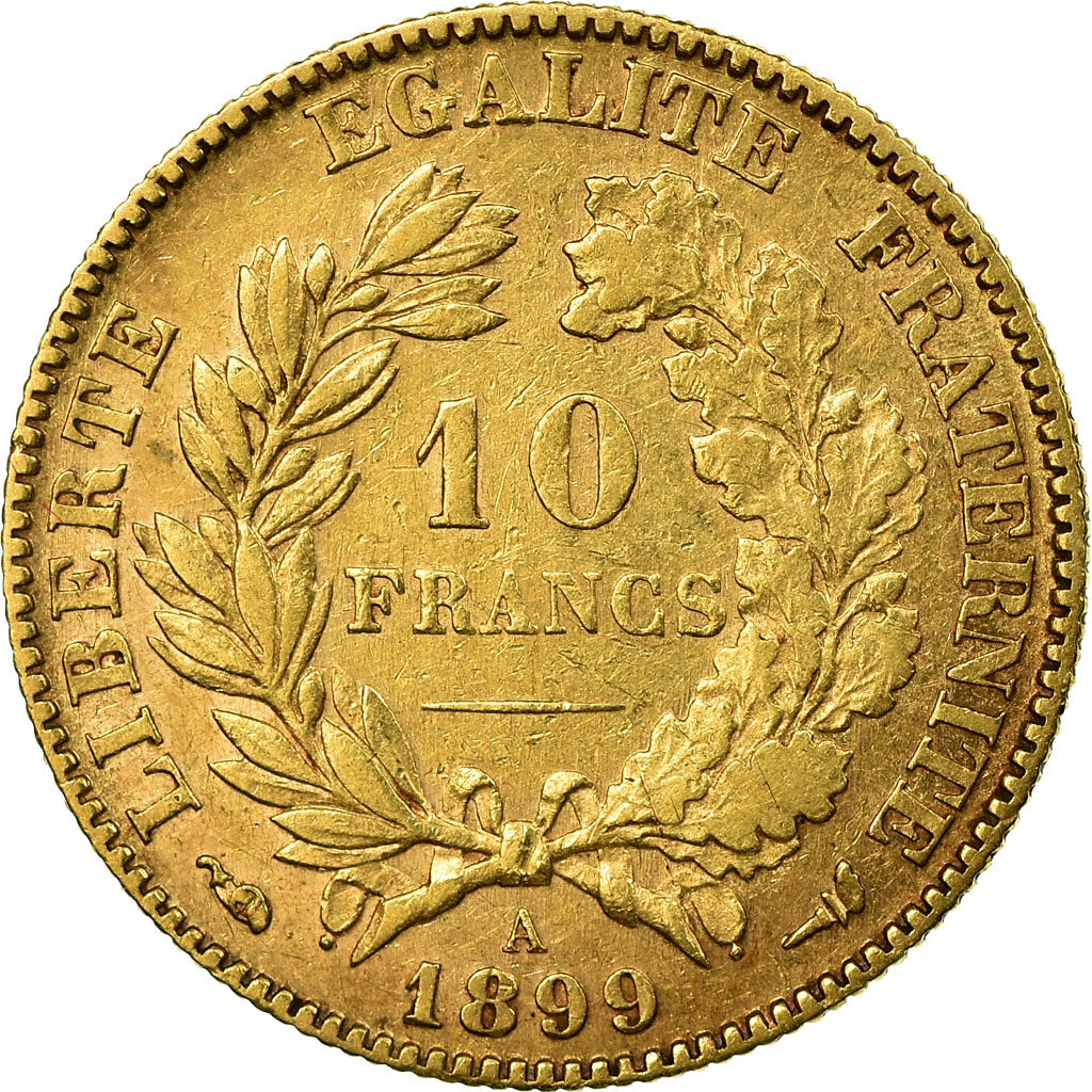 Coin, France, Cérès, 10 Francs, 1899, Paris, EF(40-45), Gold, KM:830