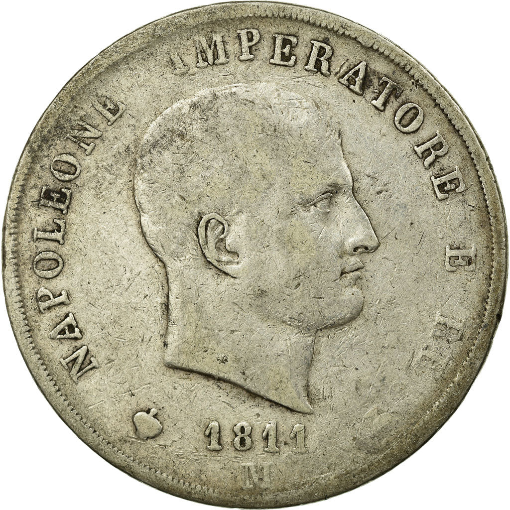 Moneta, STATI ITALIANI, KINGDOM OF NAPOLEON, Napoleon I, 5 Lire, 1811, Milan