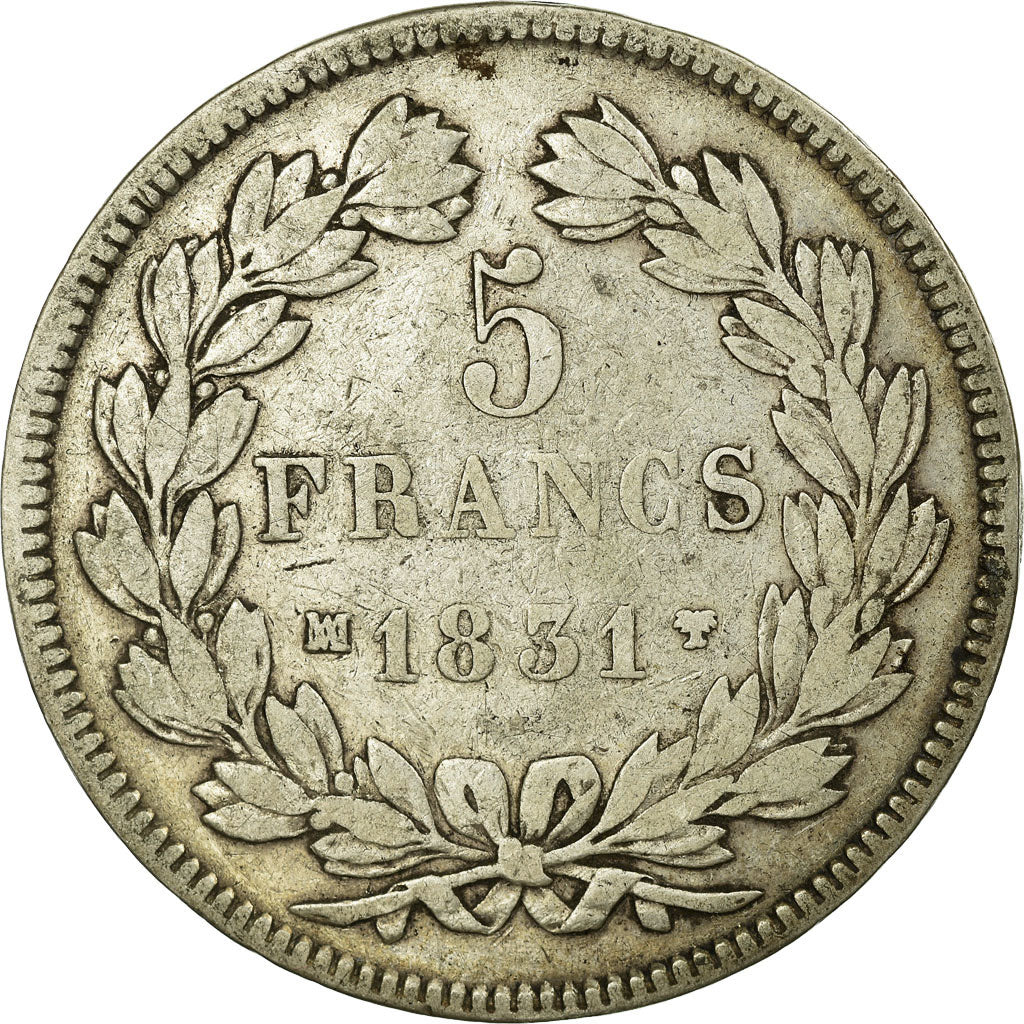 Coin, France, Louis-Philippe, 5 Francs, 1831, Marseille, VF(20-25), Silver