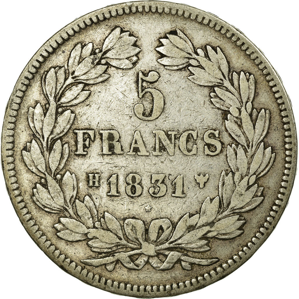 Coin, France, Louis-Philippe, 5 Francs, 1831, La Rochelle, VF(20-25), Silver