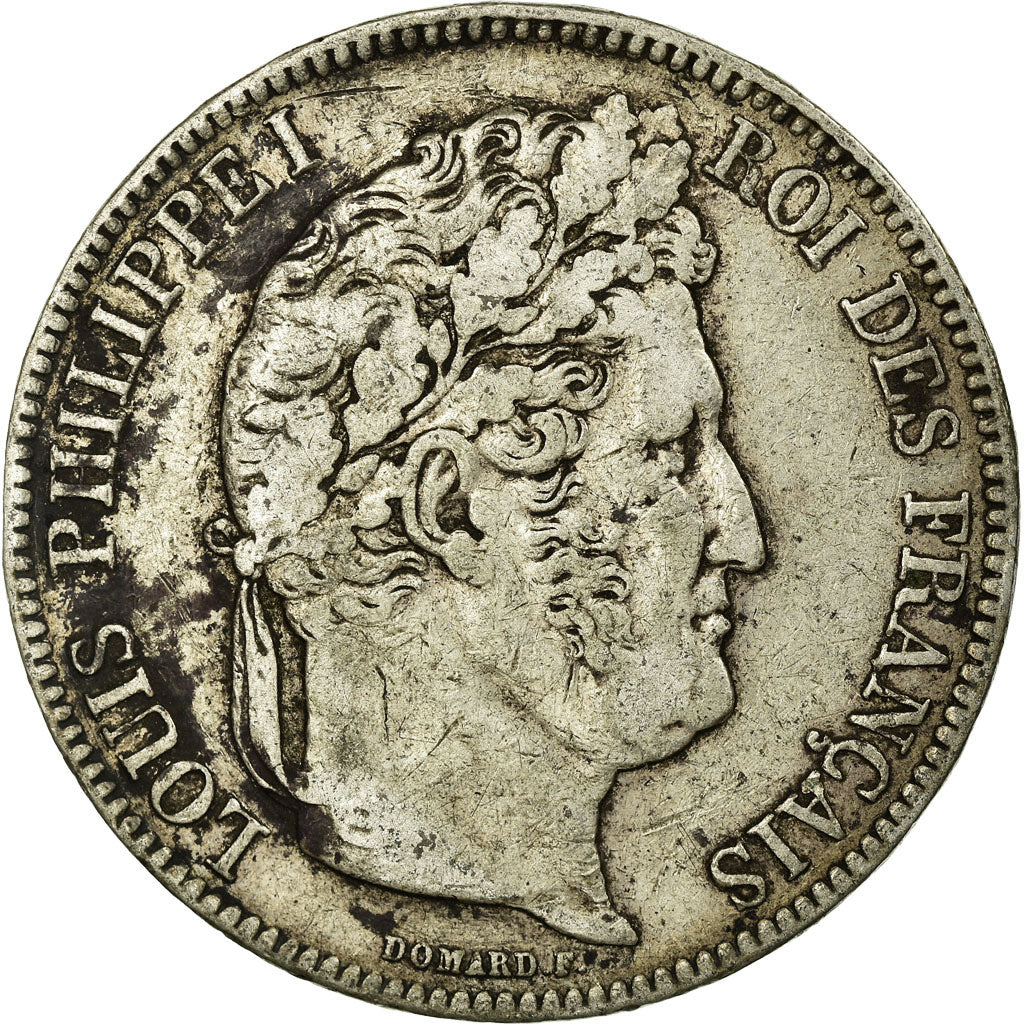 Moneta, Francia, Louis-Philippe, 5 Francs, 1841, Bordeaux, MB+, Argento