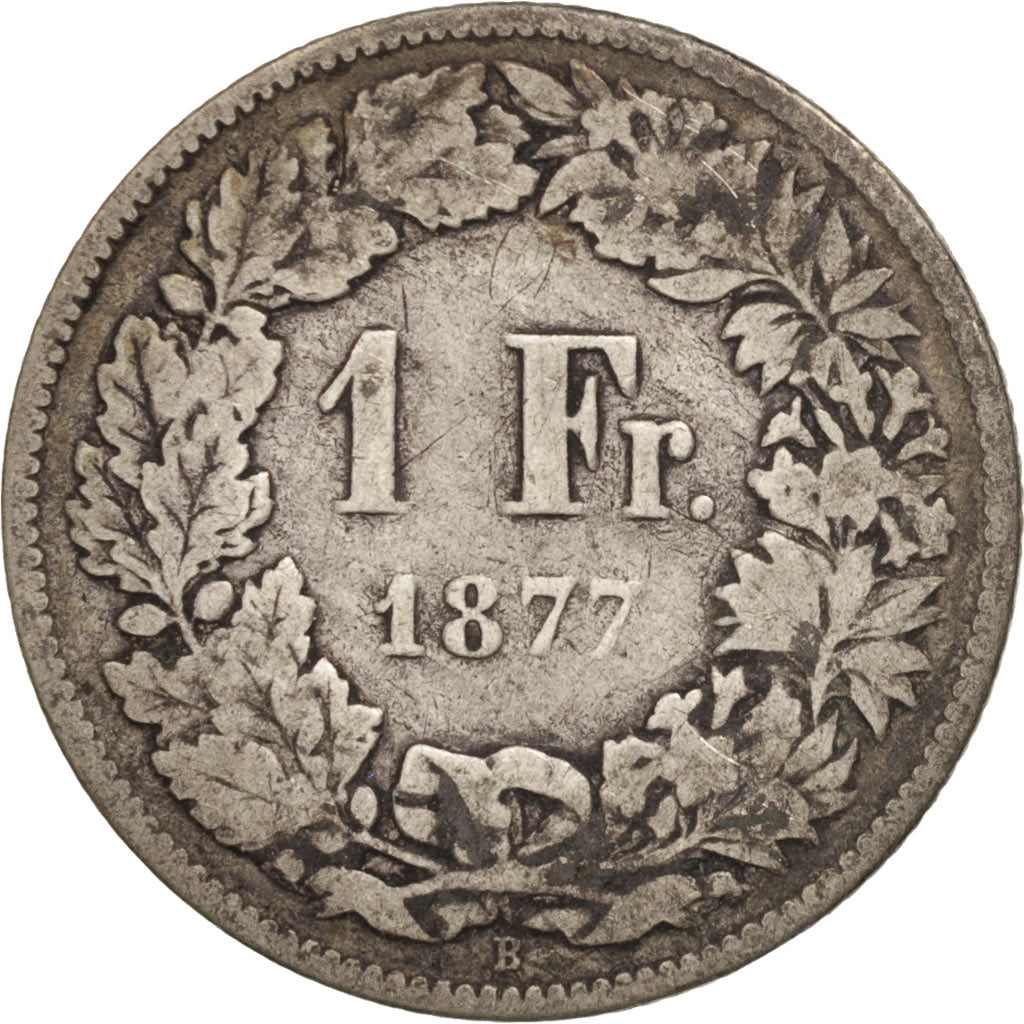 Switzerland, Franc, 1877, Bern, F(12-15), Silver, KM:24