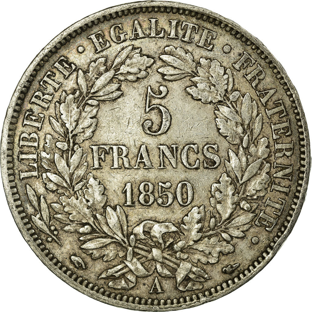 Coin, France, Cérès, 5 Francs, 1850, Paris, EF(40-45), Silver, KM:761.1