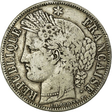 Moneta, Francia, Cérès, 5 Francs, 1849, Paris, MB+, Argento, KM:761.1