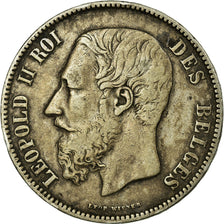 Coin, Belgium, Leopold II, 5 Francs, 5 Frank, 1871, EF(40-45), Silver, KM:24