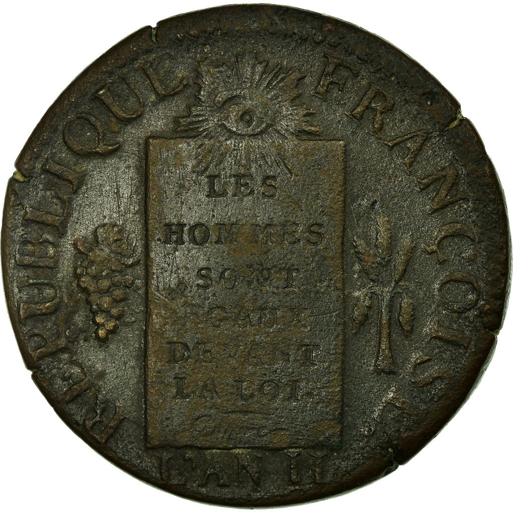 Moneta, Francia, Sol aux balances françoise, Sol, 1793, Nantes, BB, Bronzo