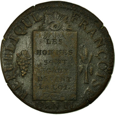 Moneta, Francia, Sol aux balances françoise, Sol, 1793, Nantes, BB, Bronzo