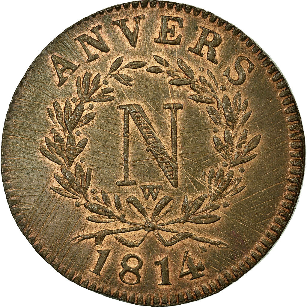 Coin, FRENCH STATES, ANTWERP, 10 Centimes, 1814, Antwerp, EF(40-45), Bronze
