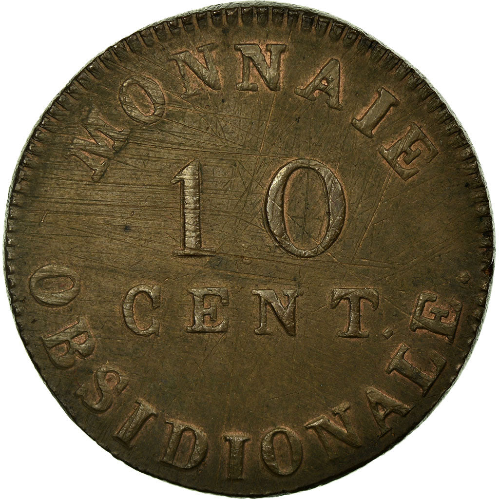 Coin, FRENCH STATES, ANTWERP, 10 Centimes, 1814, Antwerp, EF(40-45), Bronze