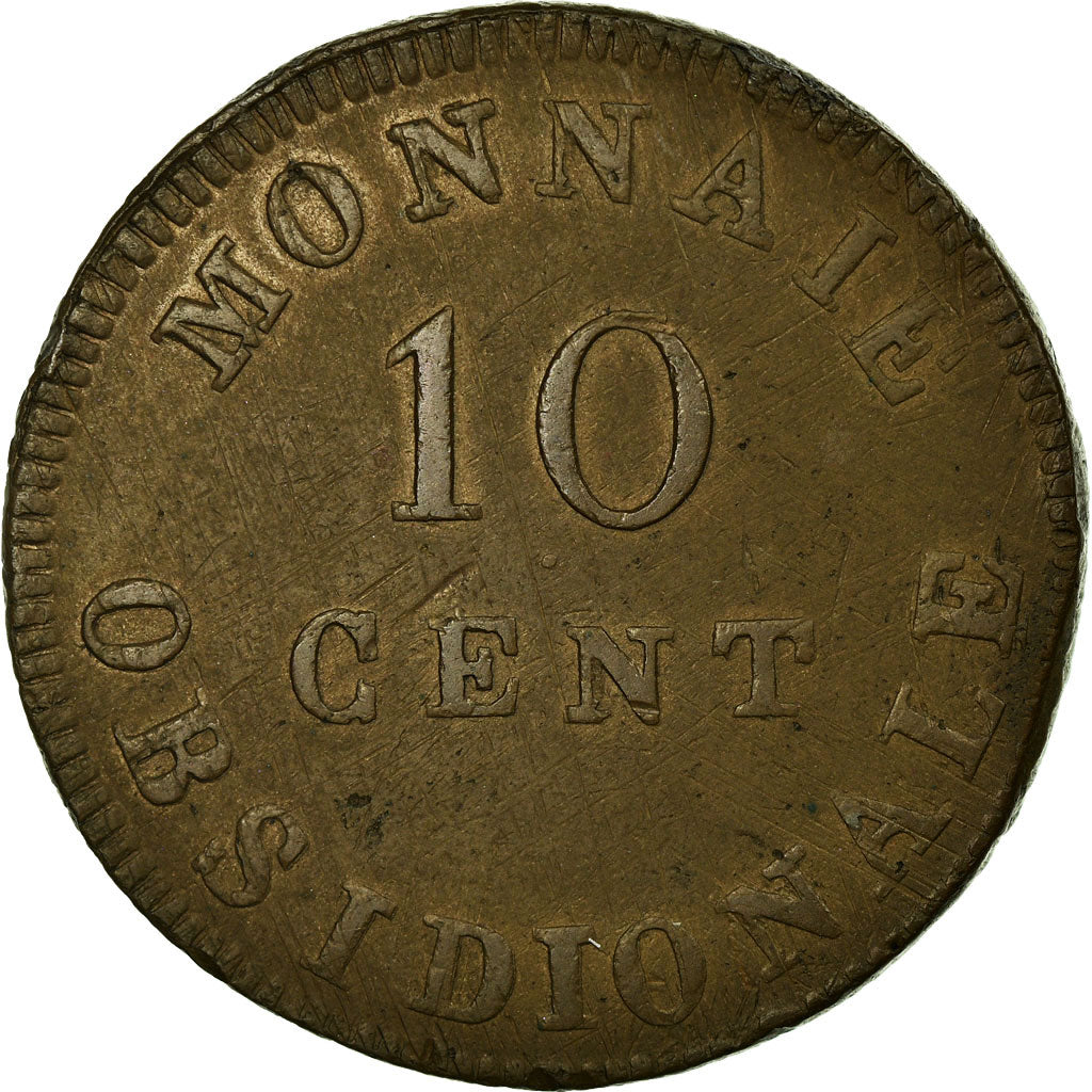 Coin, FRENCH STATES, ANTWERP, 10 Centimes, 1814, Anvers, EF(40-45), Bronze
