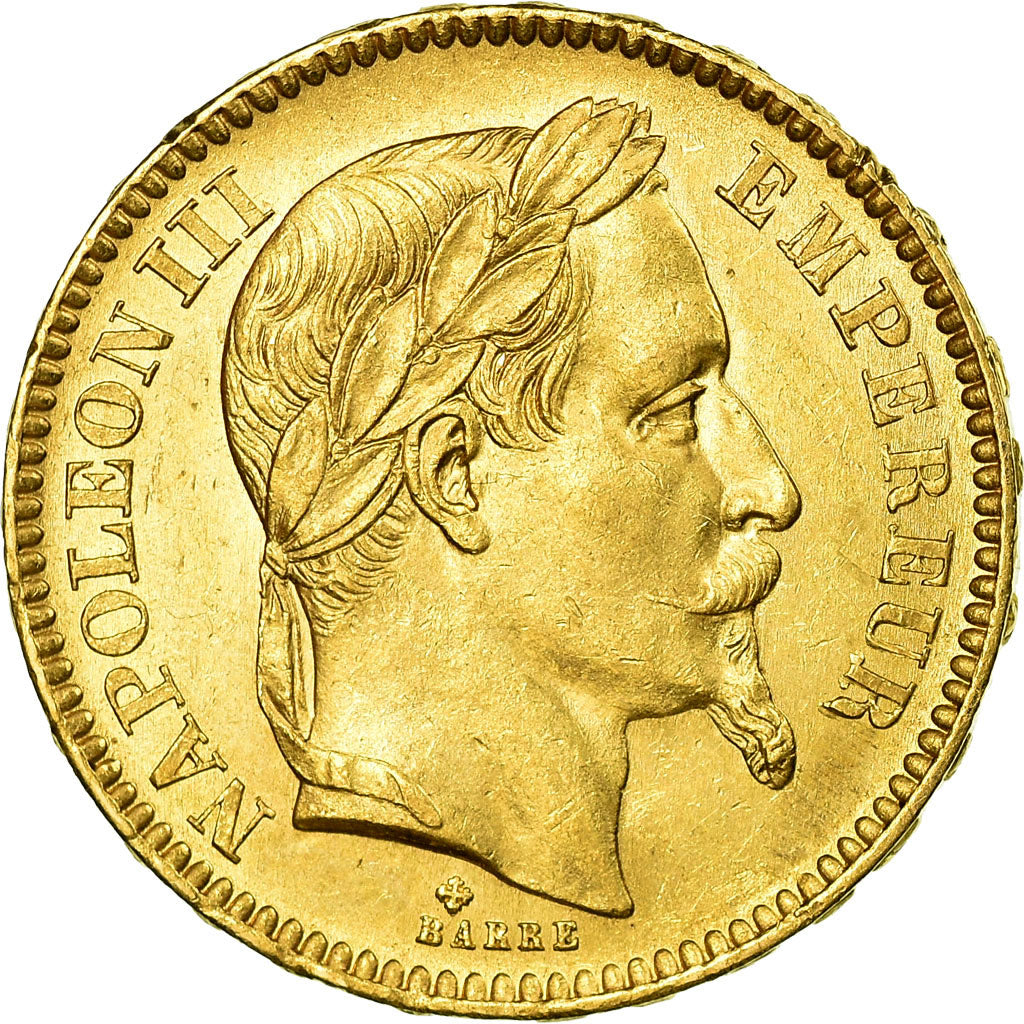 Moneda, Francia, Napoleon III, Napoléon III, 20 Francs, 1866, Strasbourg, EBC