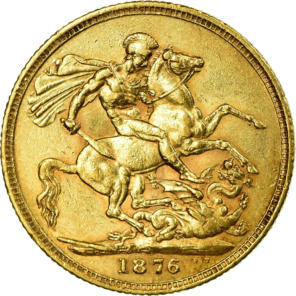 Coin, Australia, Victoria, Sovereign, 1876, Sydney, EF(40-45), Gold, KM:7