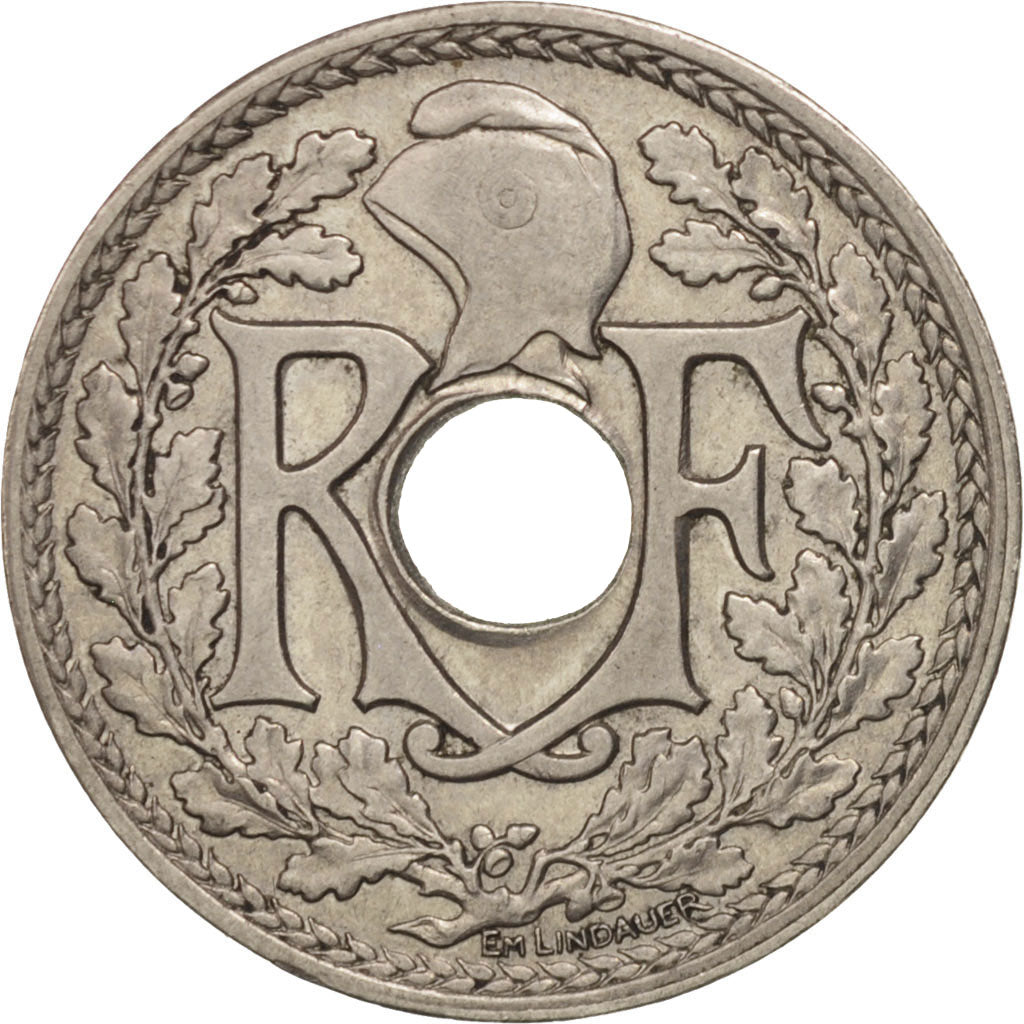 France, Lindauer, 25 Centimes, 1914, AU(50-53), Nickel, KM:867