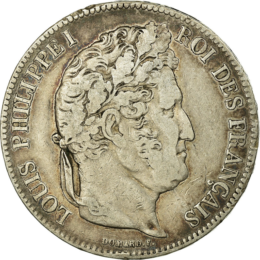 Coin, France, Louis-Philippe, 5 Francs, 1833, Rouen, VF(30-35), Silver