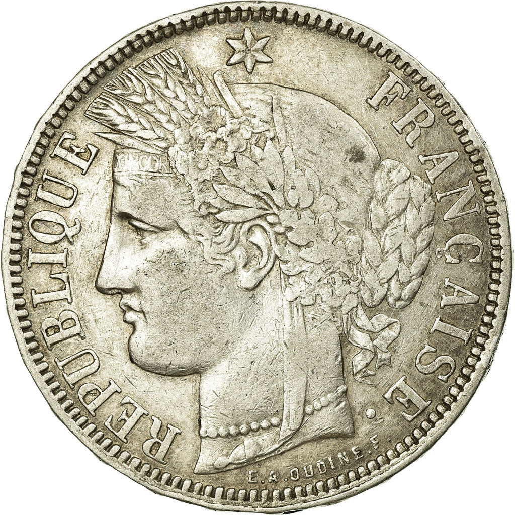 Coin, France, Cérès, 5 Francs, 1870, Bordeaux, EF(40-45), Silver, KM:818.4