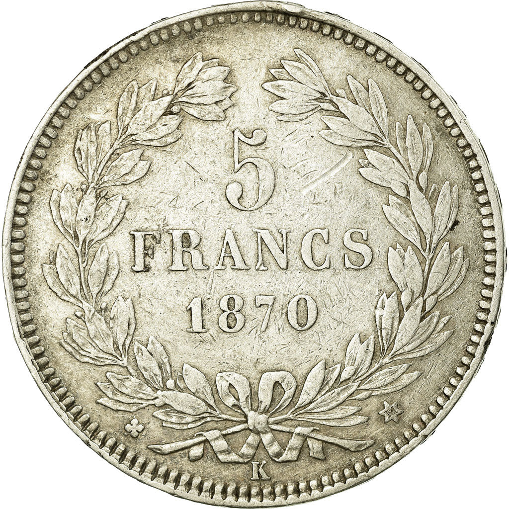 Coin, France, Cérès, 5 Francs, 1870, Bordeaux, EF(40-45), Silver, KM:818.4