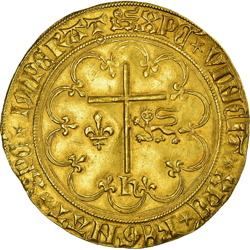 Coin, France, Henri VI de Lancastre, Salut d'or, Rouen, AU(55-58), Gold
