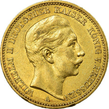 Moneda, Estados alemanes, PRUSSIA, Wilhelm II, 20 Mark, 1891, Berlin, MBC, Oro