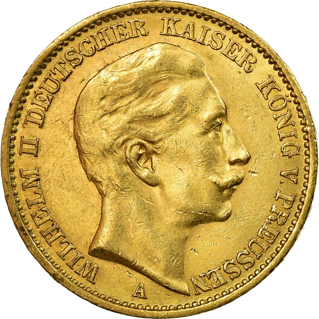 Moneda, Estados alemanes, PRUSSIA, Wilhelm II, 20 Mark, 1913, Berlin, MBC+, Oro