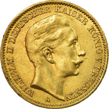 Moneda, Estados alemanes, PRUSSIA, Wilhelm II, 20 Mark, 1913, Berlin, MBC+, Oro