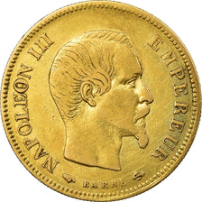 Moneda, Francia, Napoleon III, 10 Francs, 1858, Paris, MBC, Oro, KM 784.3
