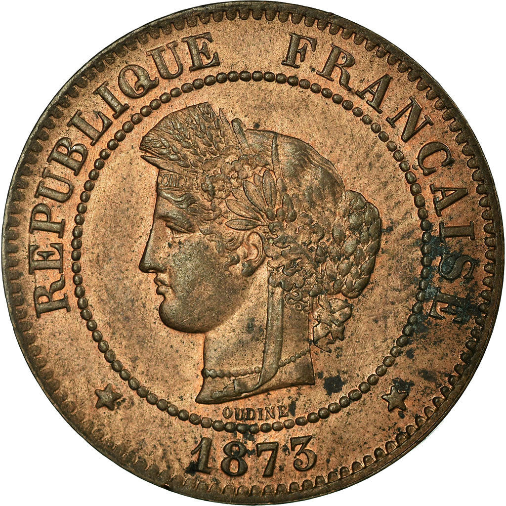 Coin, France, Cérès, 5 Centimes, 1873, Bordeaux, AU(55-58), Bronze, KM:821.2