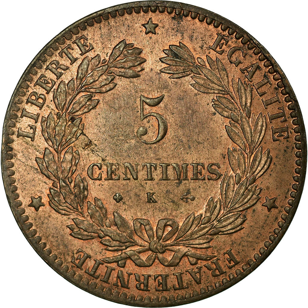 Coin, France, Cérès, 5 Centimes, 1873, Bordeaux, AU(55-58), Bronze, KM:821.2