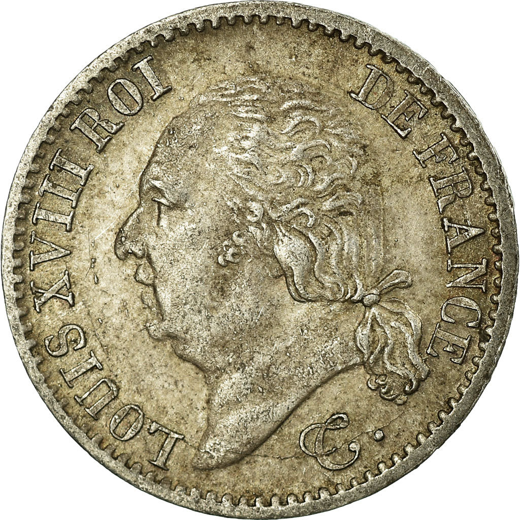 Moneda, Francia, Louis XVIII, Louis XVIII, 1/4 Franc, 1817, Paris, MBC+, Plata