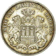Monnaie, Etats allemands, HAMBURG, 3 Mark, 1909, Hamburg, TTB, Argent, KM:620